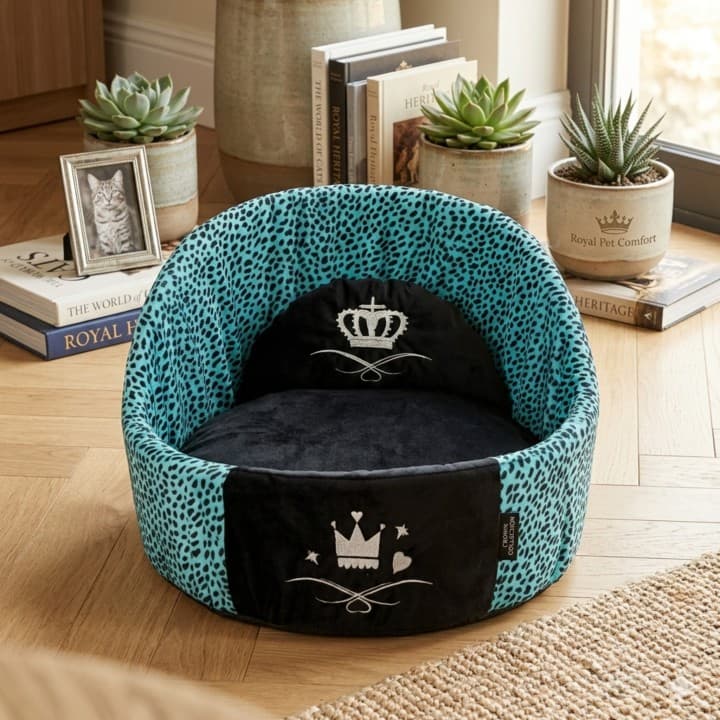 Cuccia Rotonda Velluto Animalier per Cani
